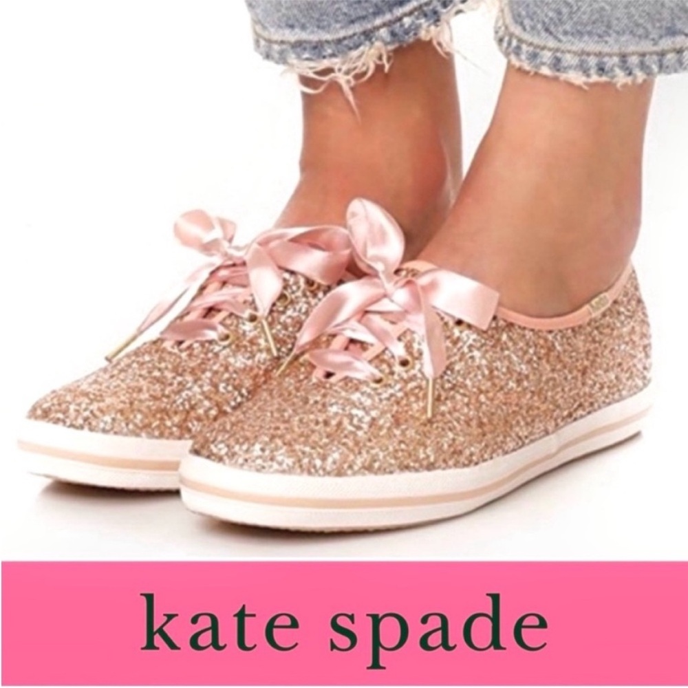 Keds X Kate Spade New York GlitterSneakers Rose Gold 9.5